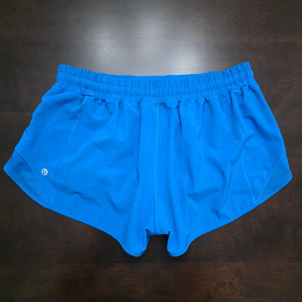 Lululemon Hotty Hot Poolside Blue Athletic Shorts Size 12 - Picture 3 of 4